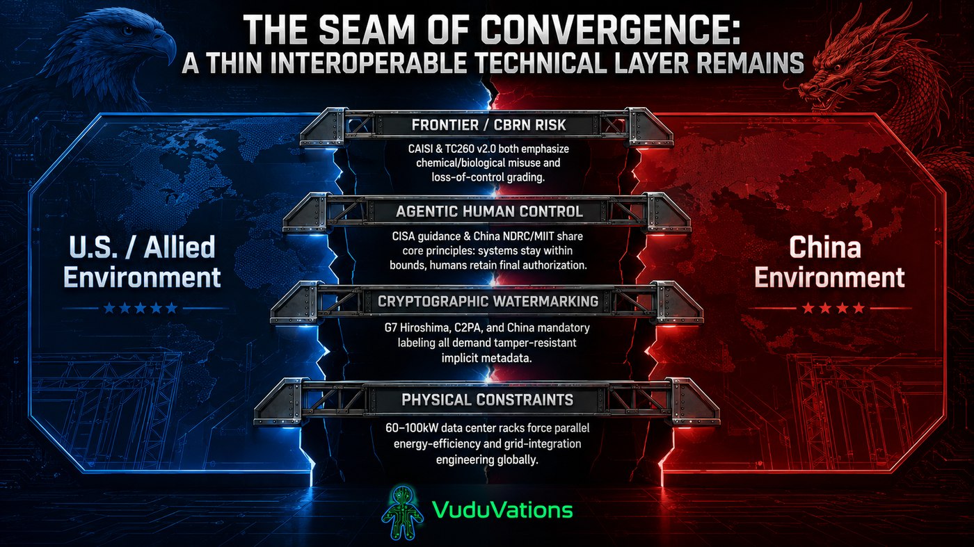 The seam of convergence: a thin interoperable technical layer remains